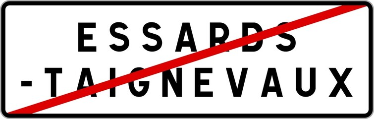 Panneau sortie ville agglomération Essards-Taignevaux / Town exit sign Essards-Taignevaux