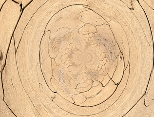 Dibujo abstracto cachemir sobre madera agrietada con fondo beige