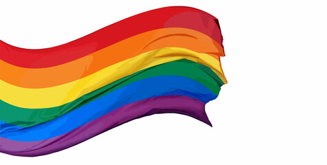 Waving rainbow flag of LGBT. Gay, Lesbian, Bisexual, Transgender and Queer pride symbol