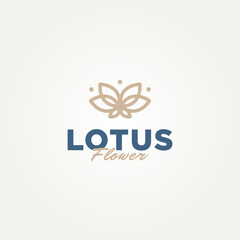 Fototapeta na wymiar minimalist beauty lotus flower line art logo template vector illustration design. simple yoga, spa, cosmetic logo concept