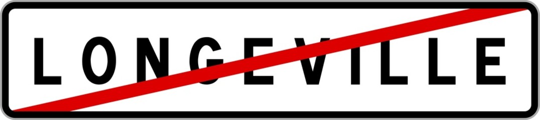 Obraz premium Panneau sortie ville agglomération Longeville / Town exit sign Longeville
