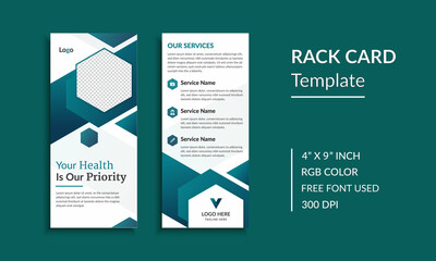 Creative medical and healthcare rack card or dl flyer template