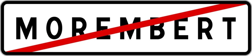 Panneau sortie ville agglomération Morembert / Town exit sign Morembert