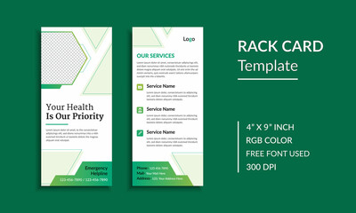 Creative medical and healthcare rack card or dl flyer template