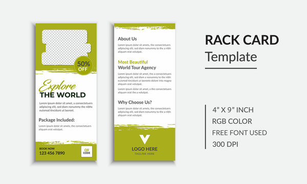 Creative travel rack card or dl flyer template