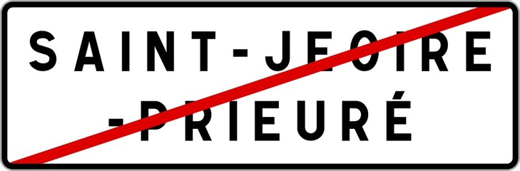 Panneau sortie ville agglomération Saint-Jeoire-Prieuré / Town exit sign Saint-Jeoire-Prieuré