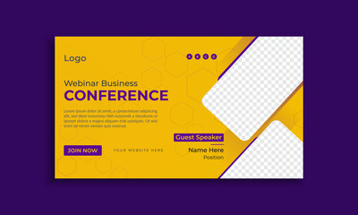 Office business conference web banner and social media template