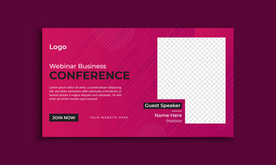 Unique business conference web banner and social media template layout