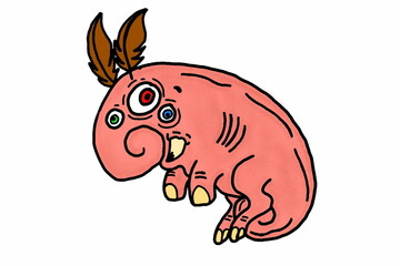 illustration of a cartoon fetus monster