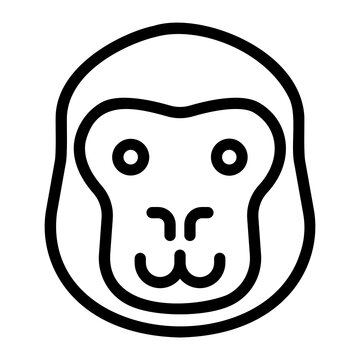 Gorilla Line Icon