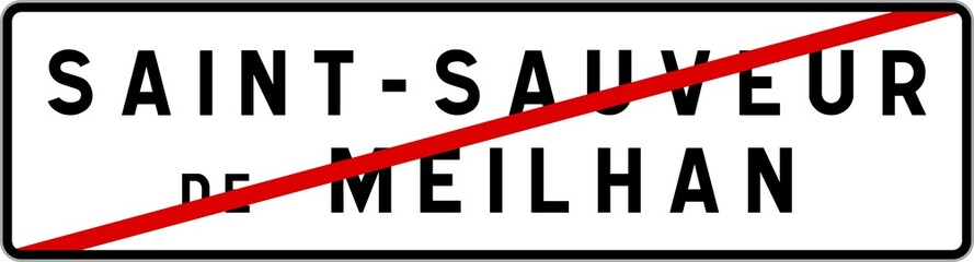 Panneau sortie ville agglomération Saint-Sauveur-de-Meilhan / Town exit sign Saint-Sauveur-de-Meilhan