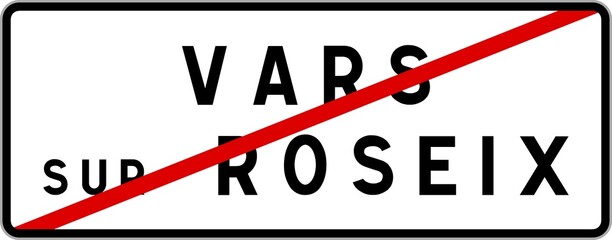 Panneau sortie ville agglomération Vars-sur-Roseix / Town exit sign Vars-sur-Roseix