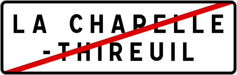 Panneau sortie ville agglomération La Chapelle-Thireuil / Town exit sign La Chapelle-Thireuil