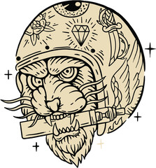 hand  drawn style vintage