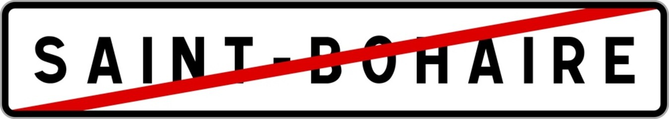 Panneau sortie ville agglomération Saint-Bohaire / Town exit sign Saint-Bohaire