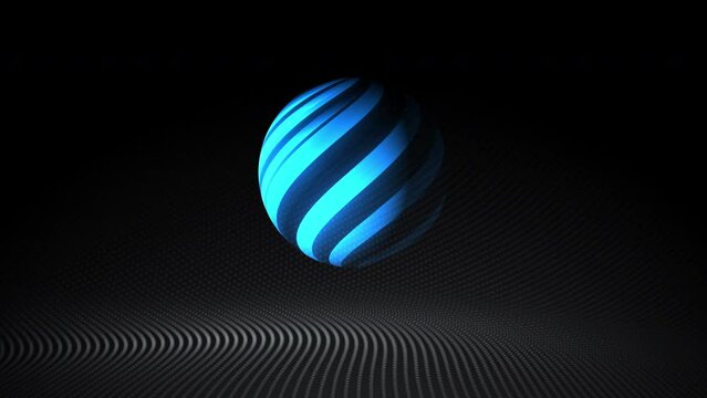 Blue realistic spheres animated background