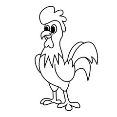 Cute chicken cartoon coloring page illustration vector. For kids coloring book.