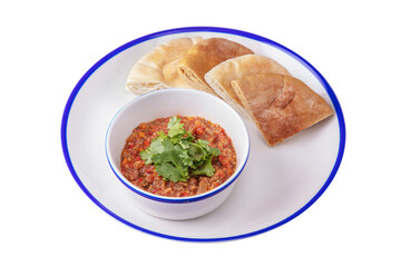 Vegetable stew with parsley and georgian bread