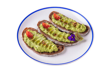 Sandwiches with grated avocado