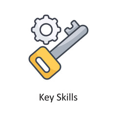 Key Skills vector filled outline Icon Design illustration on White background. EPS 10 File