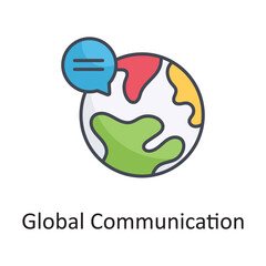 Global Communication vector filled outline Icon Design illustration on White background. EPS 10 File