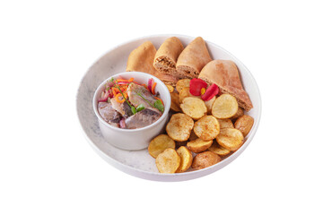 Georgian bread with fried potatoes