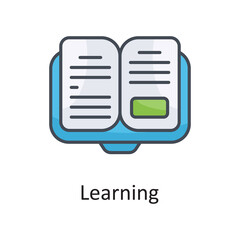 Learning vector filled outline Icon Design illustration on White background. EPS 10 File
