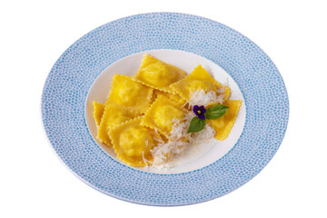 Italian yellow dumplings with parmesan