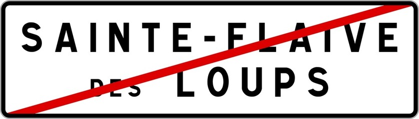 Panneau sortie ville agglomération Sainte-Flaive-des-Loups / Town exit sign Sainte-Flaive-des-Loups