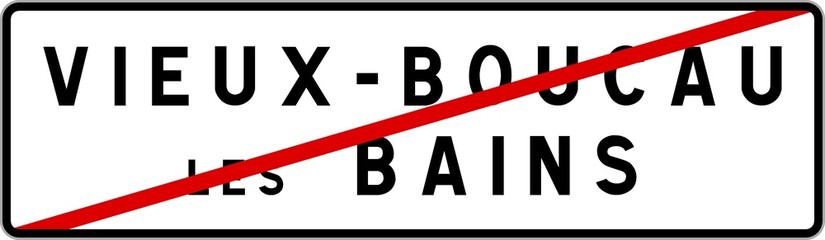 Panneau sortie ville agglomération Vieux-Boucau-les-Bains / Town exit sign Vieux-Boucau-les-Bains