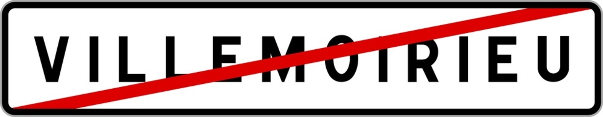 Panneau sortie ville agglomération Villemoirieu / Town exit sign Villemoirieu