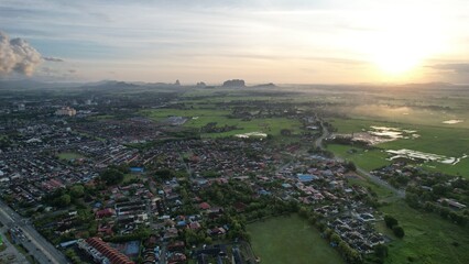 Perlis, Malaysia – June 29, 2022: The Beautiful Kangar City at Sunrise