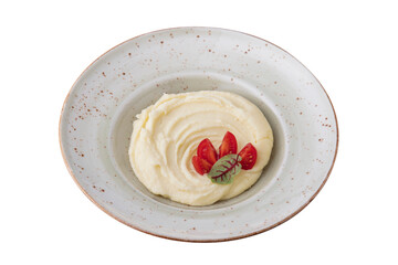 Puree with tomato and basil