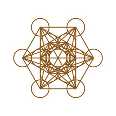 Cube of Metatron Sacred geometry. Overlapping circles grid