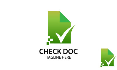 Check Document Logo Design Template. doc check icon symbol designs.