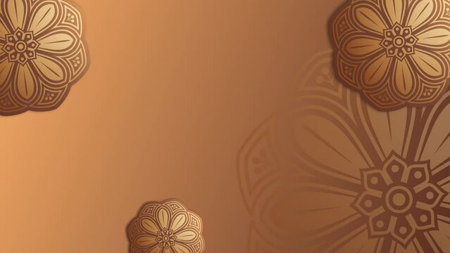 Brown color gradient with lanterns and mandala