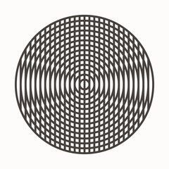 Abstract creative circles with vertical lines. Geometric art lines background. Can be used as icon, logo or tattoo.