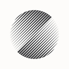 Abstract creative circles with diagonal lines. Geometric art lines background. Can be used as icon, logo or tattoo.