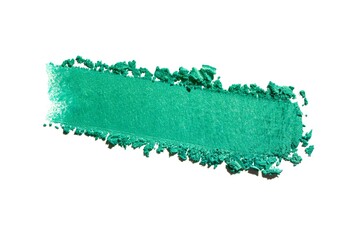 Eye shadow green stain matte finish texture background white isolated