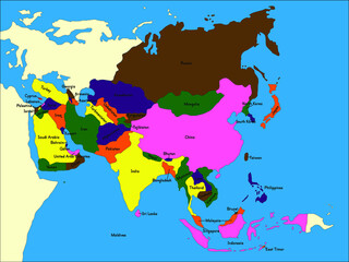 Asia Countries Montessori Map