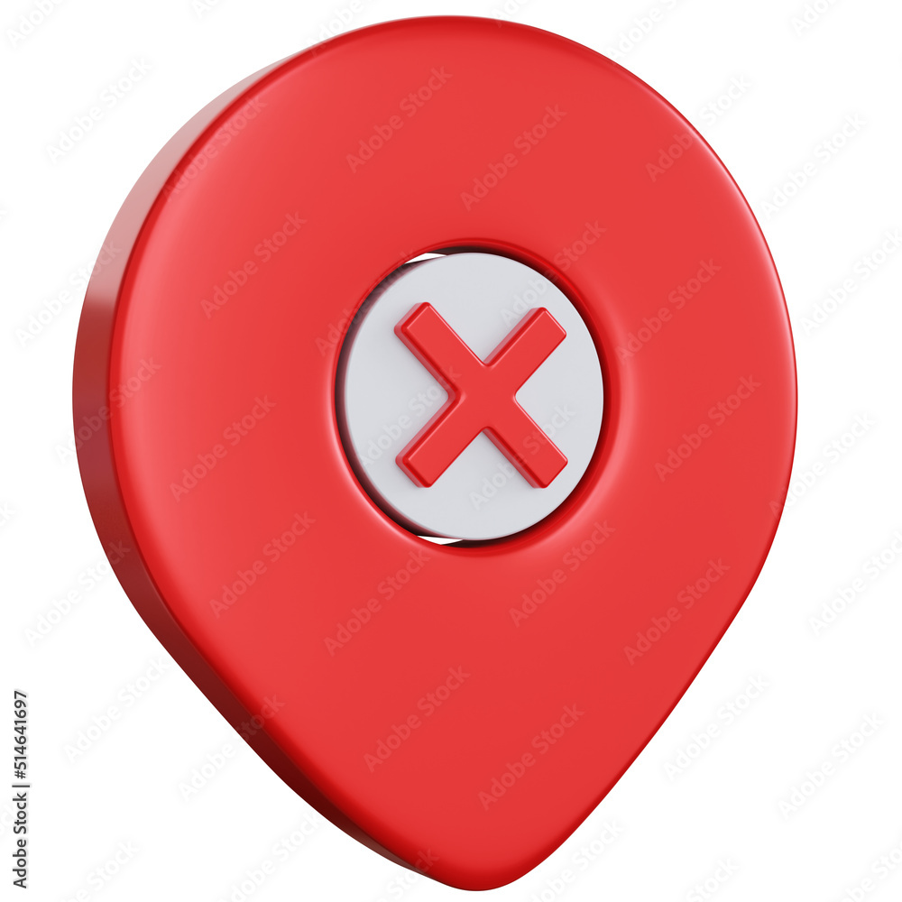 Aufkleber 3d rendering pin pointer cross isolated