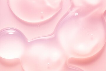 Cosmetic pink lotion transparent gel drops texture background