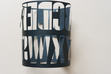 rolled stencil with letters cutout - 3d