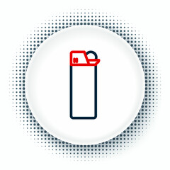 Fototapeta premium Line Lighter icon isolated on white background. Colorful outline concept. Vector