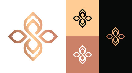 S Monogram Flourish Salon Cosmetic Jewelry Boutique Logo Design Concept