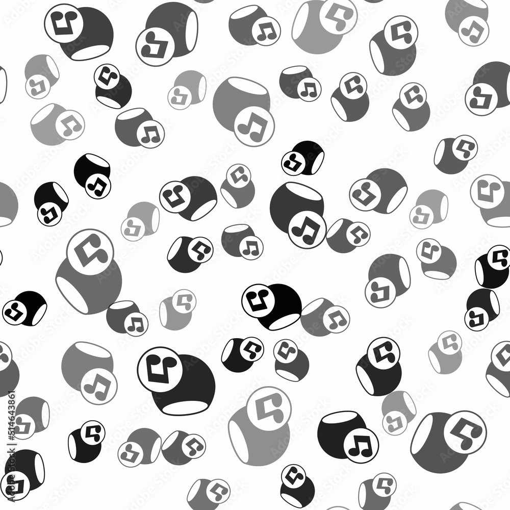 Poster black voice assistant icon isolated seamless pattern on white background. voice control user interfa