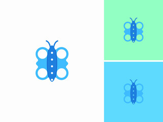 ILLUSTRATION ABSTRACT BUTTERFLY WINGS LOGO DESIGN VECTOR