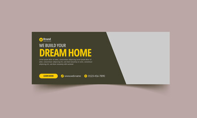 Real estate timeline cover banner template design, Set of modern abstract flat corporate real estate construction cover, banner, social media post, timeline cover, web banner, template design