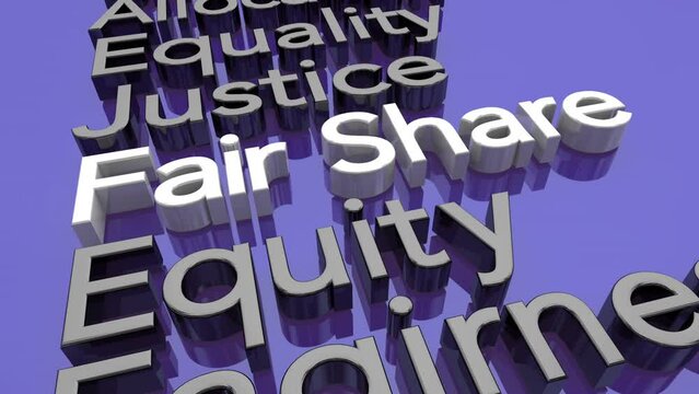 Fair Share Equity Justice Equality Fairness Legal Right 3d Animation