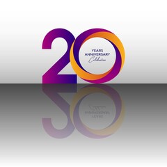 20 years anniversary celebration logo design template vector